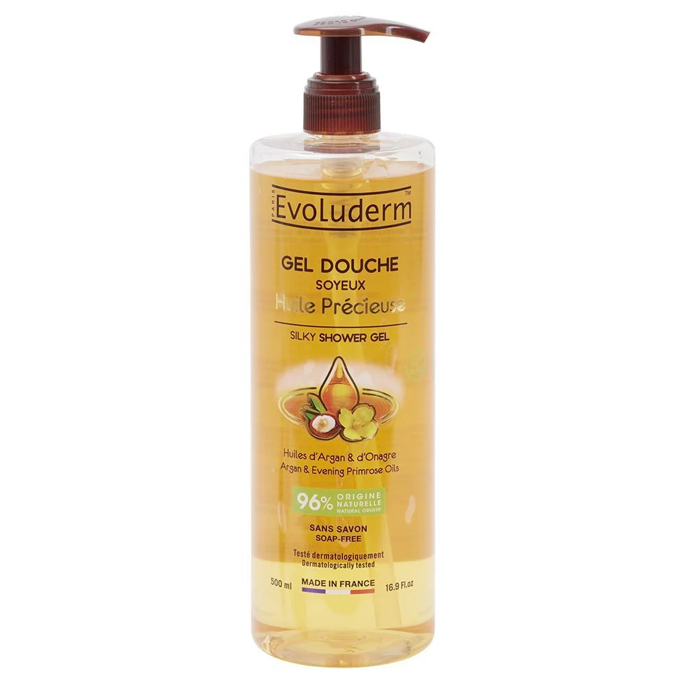 Gel douche Evoluderm huile précieuse Argan et Onagre sans savon 500ml