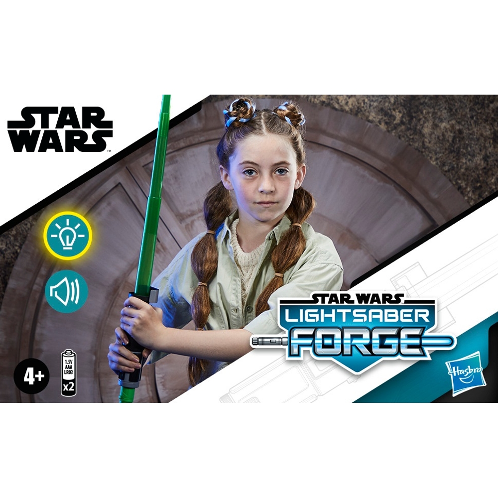 Star Wars Lightsaber Forge Yoda Elektronisches ausziehbares grünes Lichtschwert