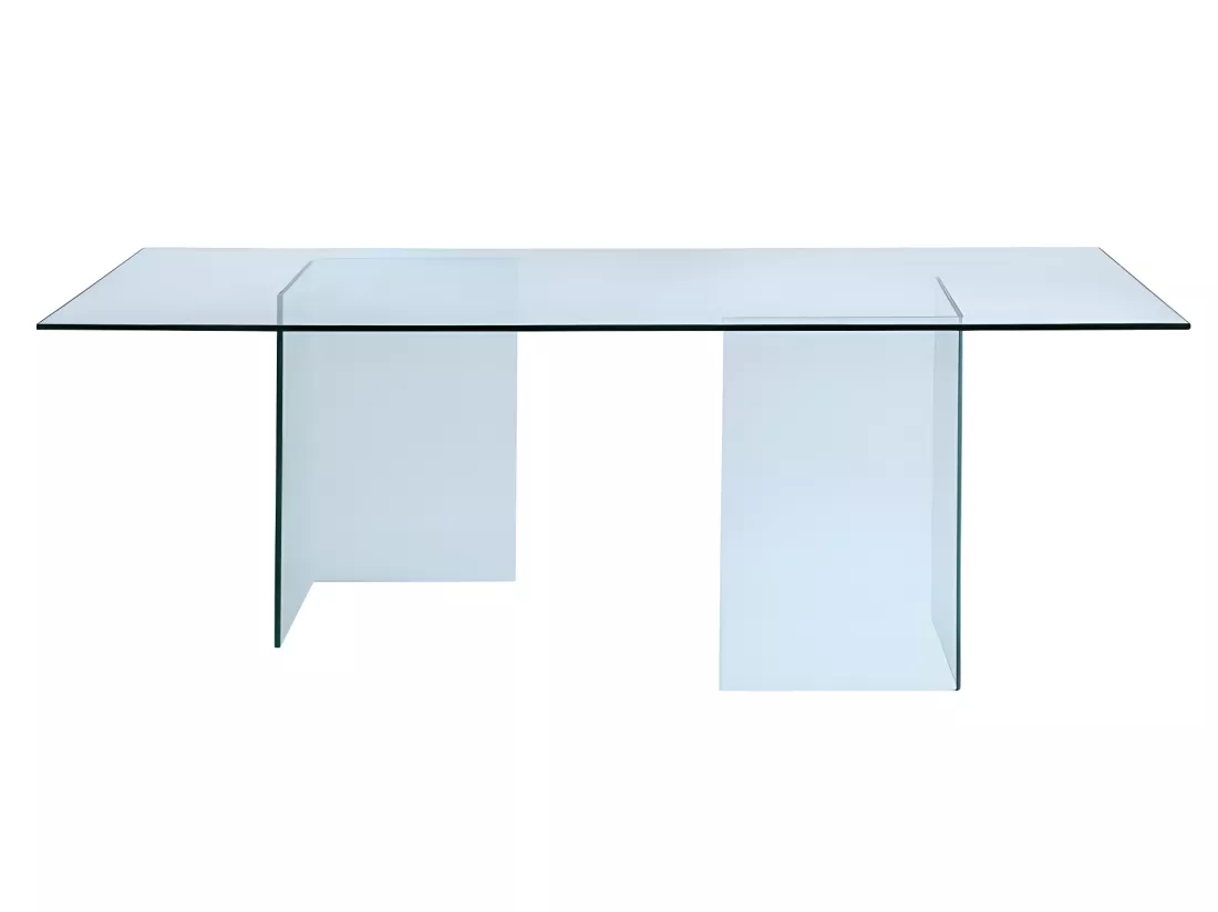 Table à manger COLEDON - 8 personnes - Verre trempé