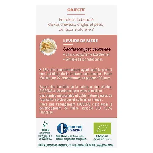 Biosens Levedura de Cerveja Orgânica - 60 Cápsulas Vegetais