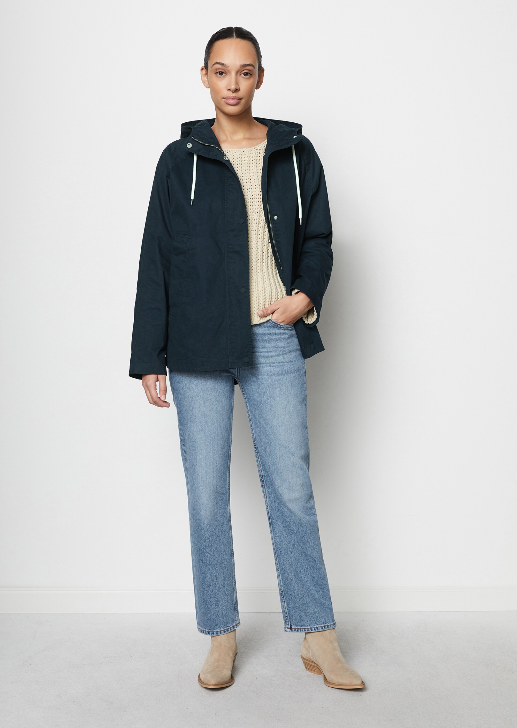 Jacke im Cape-Stil relaxedaus Organic Cotton-Twill
