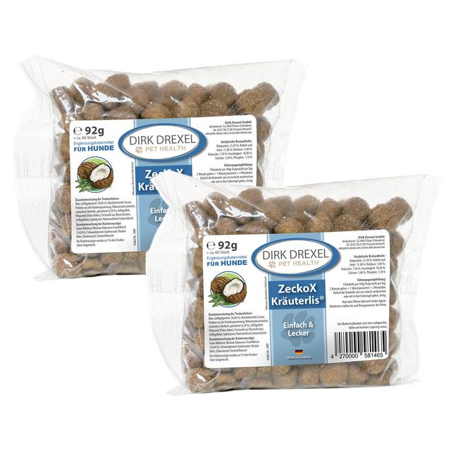 ZeckoX Kräuterlis für Hunde, 2er-Set