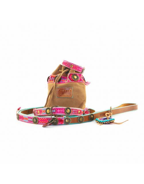 Dwam Treatbag Lola Rose - Hondensnackzak - 17 x 12 cm Roze Beige One Size