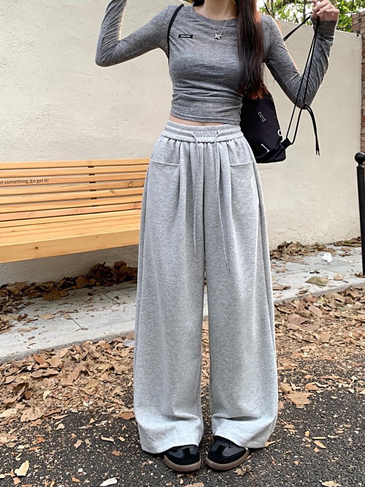 Essere - Wijde joggingbroek met trekkoord in de taille
