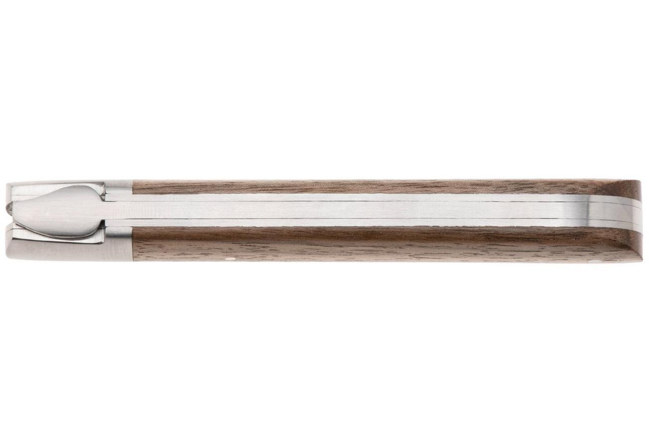 Laguiole en Aubrac Sauveterre Walnut, Matt Stainless Bolster, zakmes, 11 cm