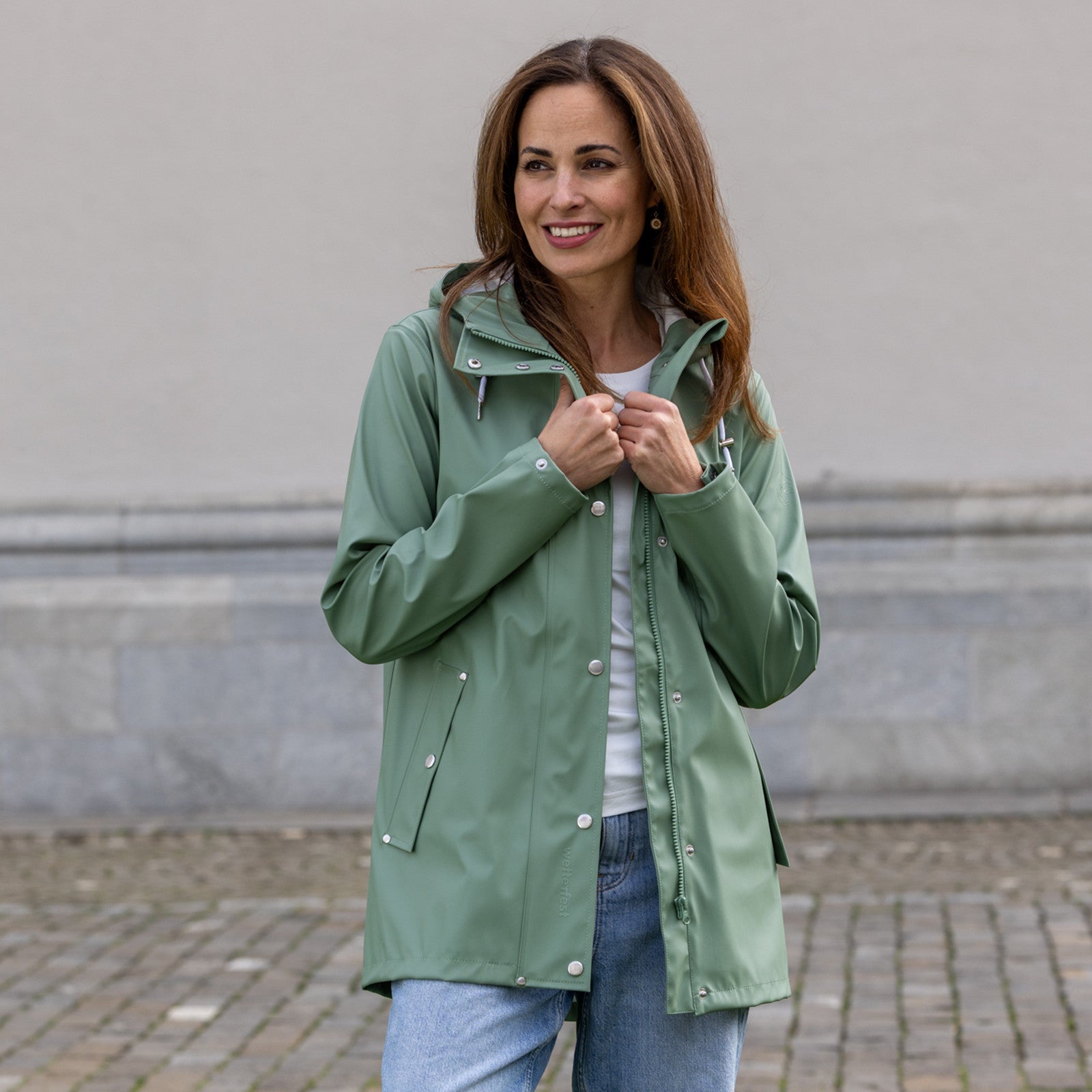 Frauen Regenjacke Vera hedge green