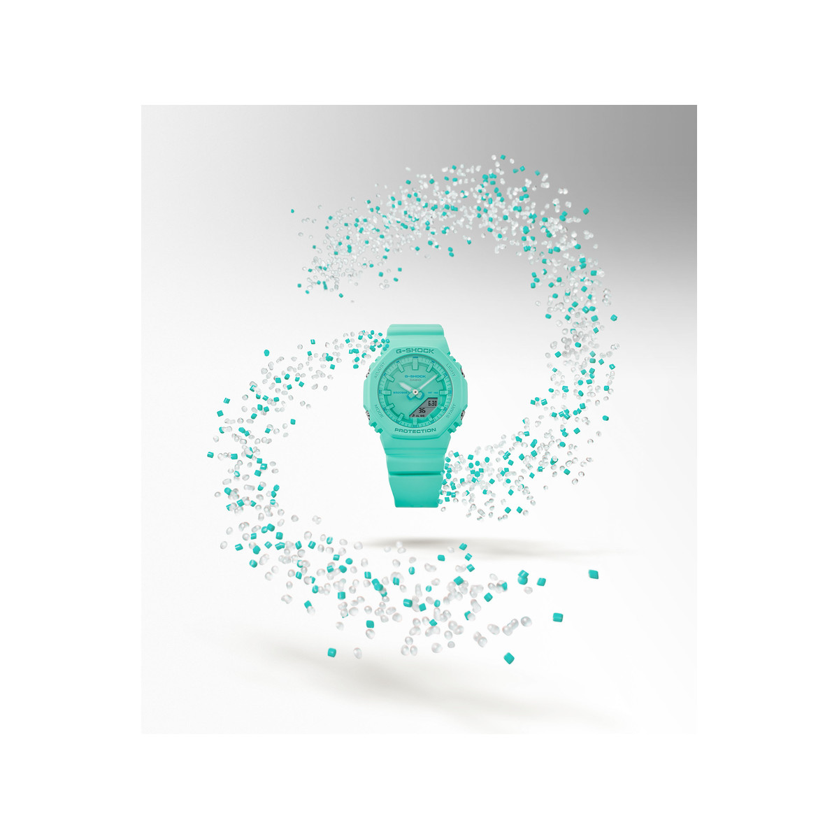 Montre CASIO G-SHOCK femme bracelet resine bleu turquoise