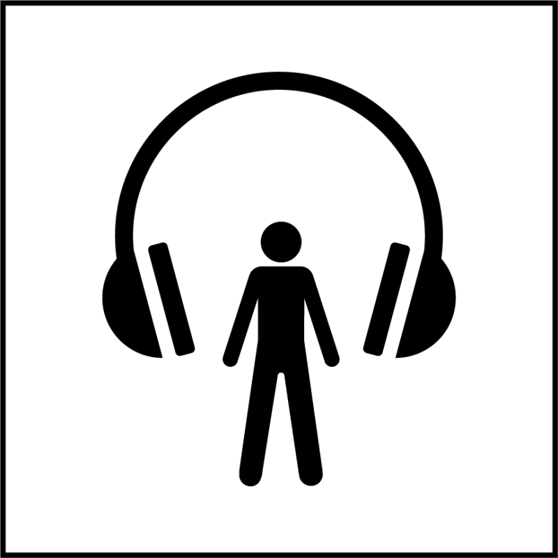 Pictogramme PI TC 014 - Audioguide - ISO 7001 en Gravoply