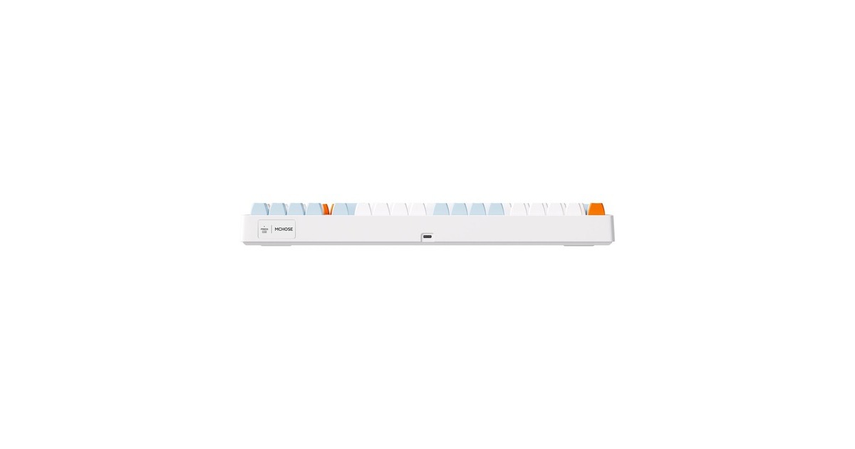 MCHOSEG98 Pro Orange Blue Snow Tiger Wireless Tri-Mode Custom Mechanical, gaming toetsenbord  (Blauw/oranje, US lay-out, TTC Snow Tiger, 98%, RGB, Hot swap, Double-Shot PBT, draadloos / Bluetooth / USB-C)