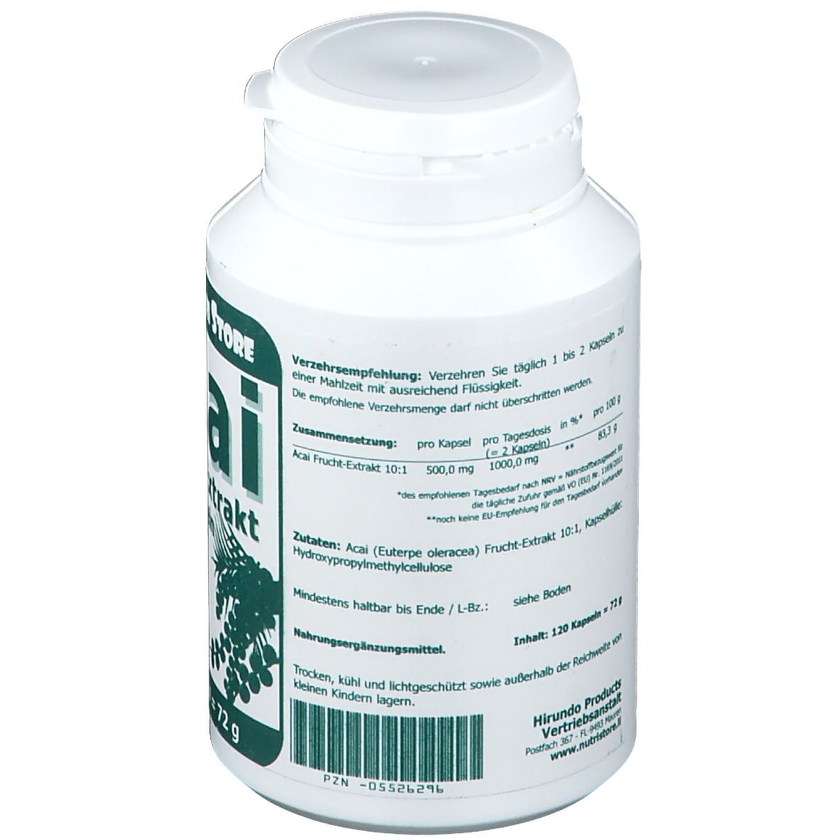 Acai Frucht Extract 500mg vegetarische Kapseln