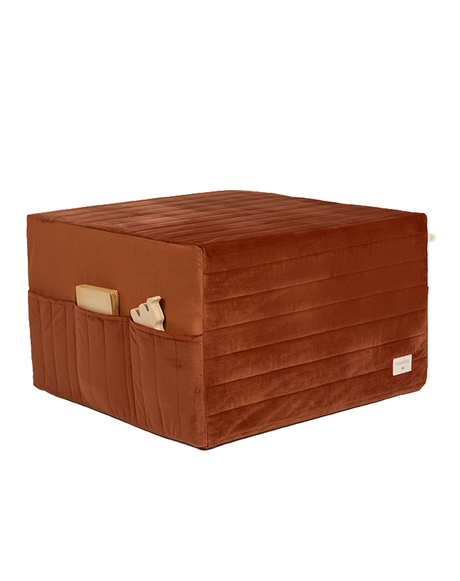 Lit d'appoint pliable eco-velours | Marron