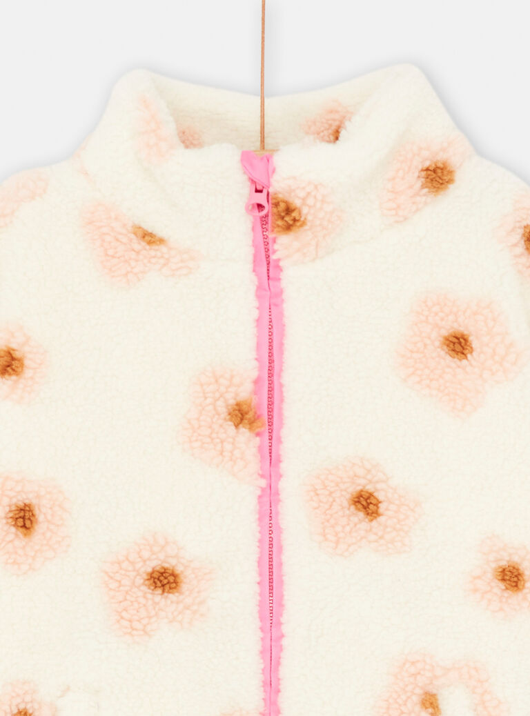 Veste écrue en sherpa pour fille