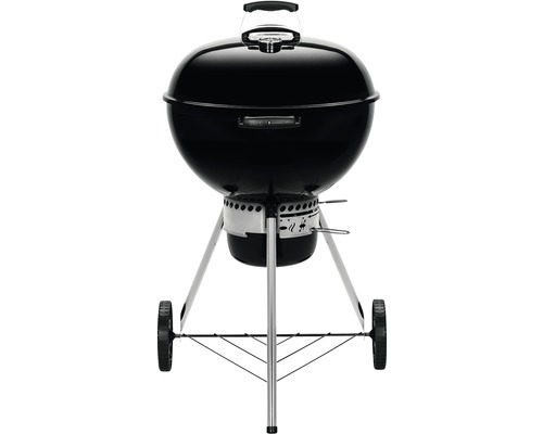 Weber Kettle E-5730 houtskoolbarbecue, Ø 57 cm, zwart, inclusief dekselthermometer, bodemrooster, stalen houtskoolrooster, gecoat stalen kookrooster, aluminium asopvanger, one-touch reinigingssysteem, brikettenmaatbeker