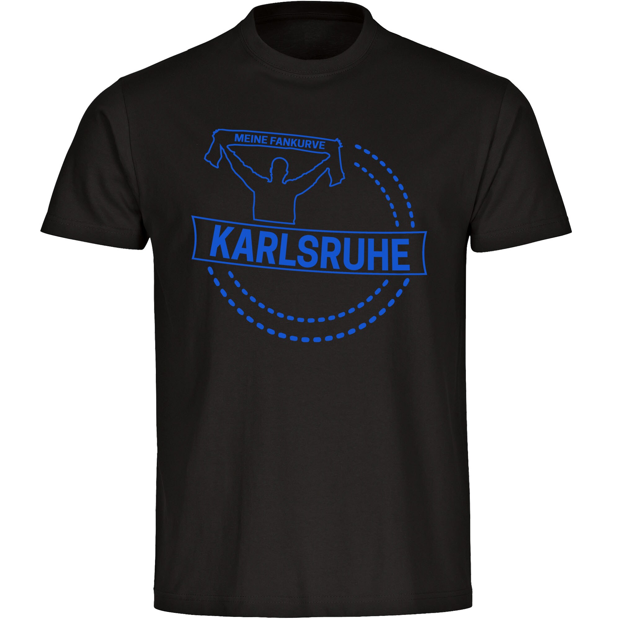 multifanshop® Kinder T-Shirt - Karlsruhe - Meine Fankurve - Druck blau
