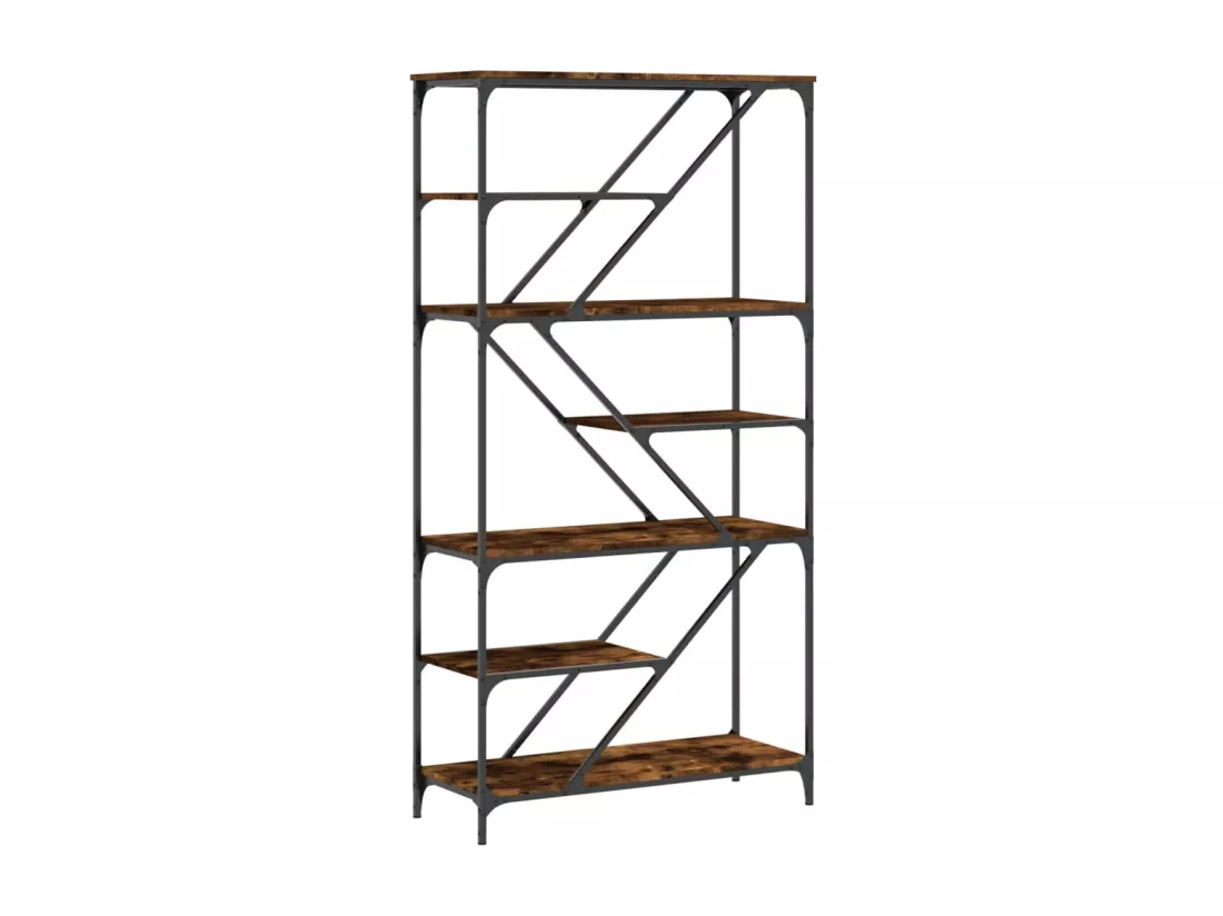 Bibliothèque chêne sonoma 91x36x176 cm bois ingénierie et acier