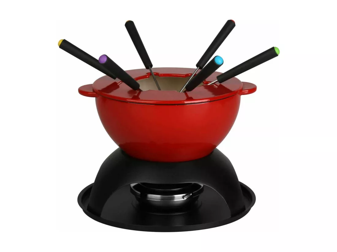 Menastyl - Service A Fondue Gentiane 10 Pieces En Fonte