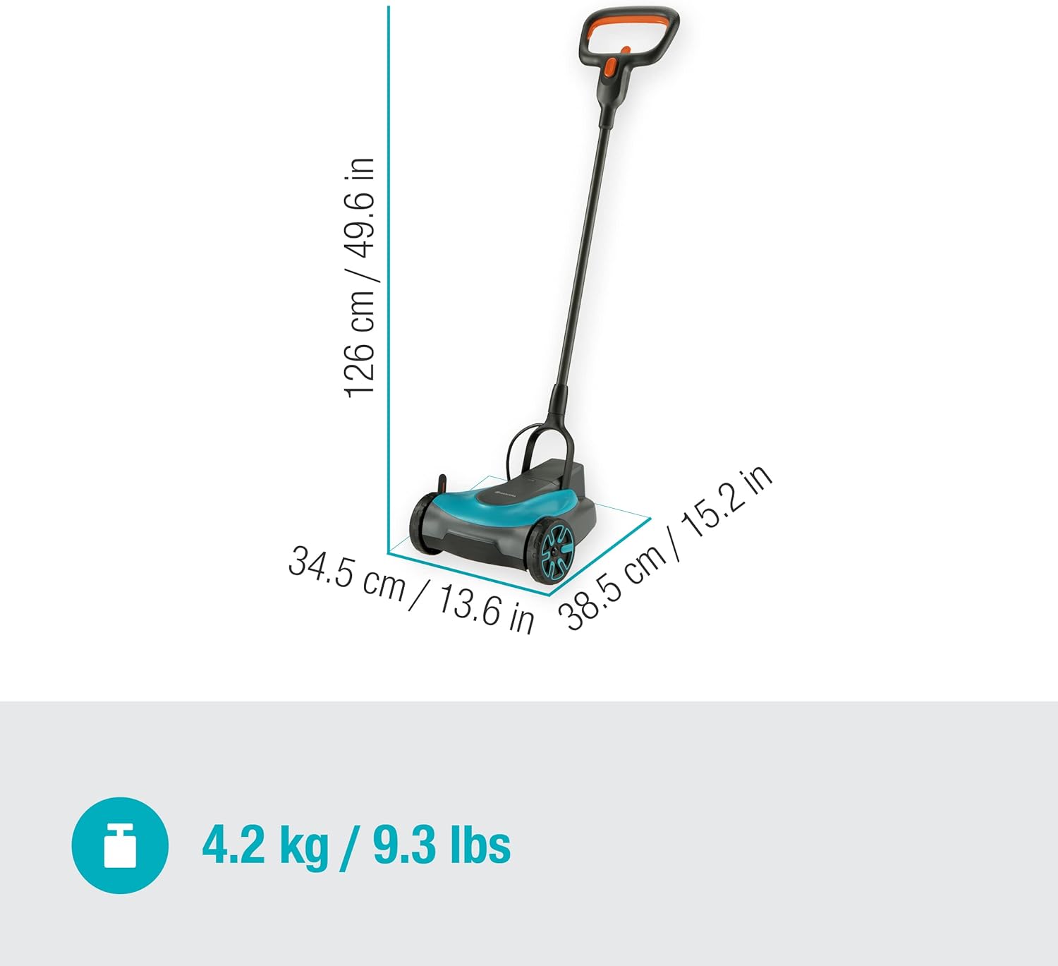 Gardena Akku-Rasenmäher HandyMower 22/18V P4A ohne Akku: Handrasenmäher, für Rasenflächen bis zu 50 m², Schnitthöhenverstellbar, Mulchfunktion (14620-55)