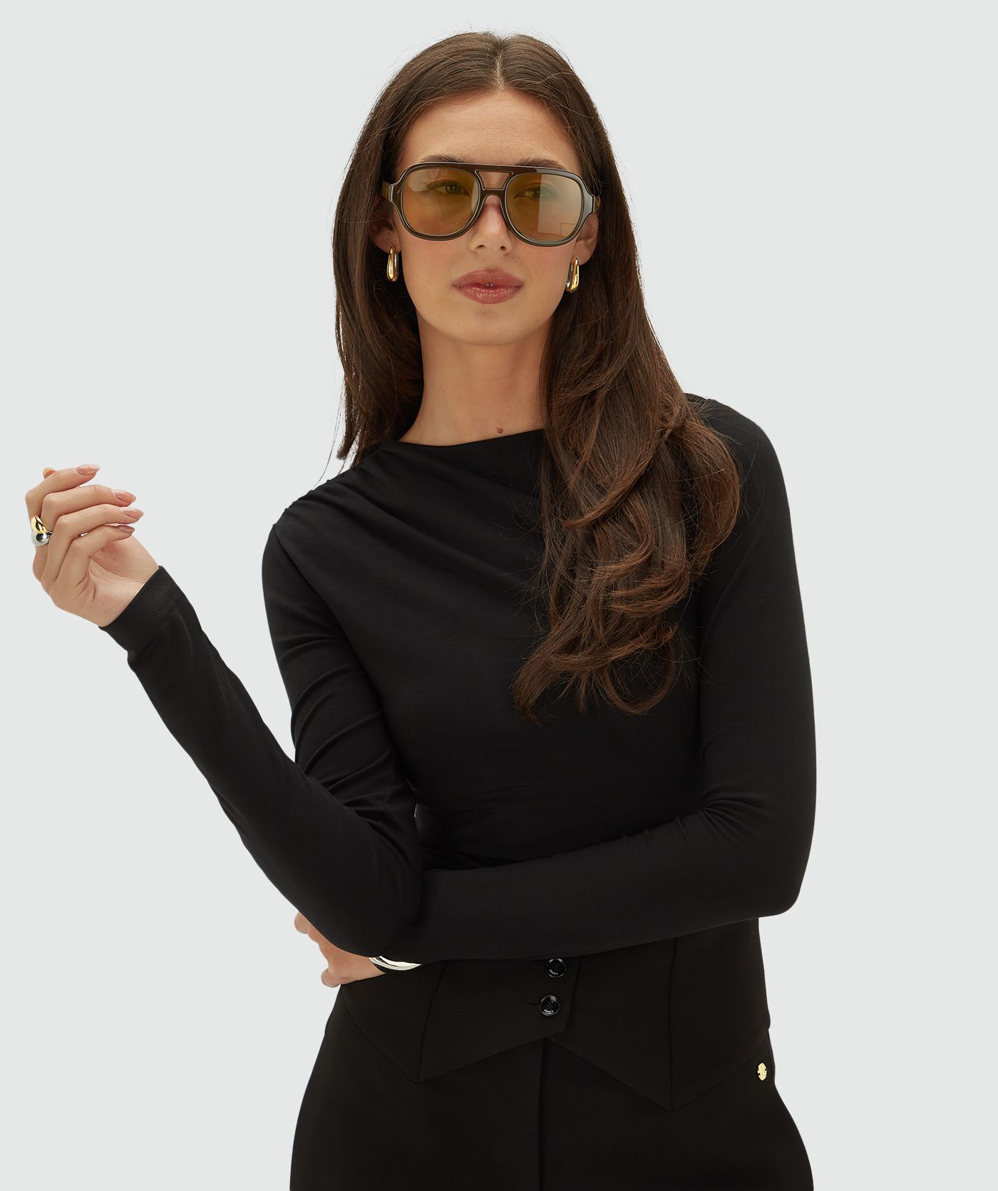 JV-LENIE slim fit top - black