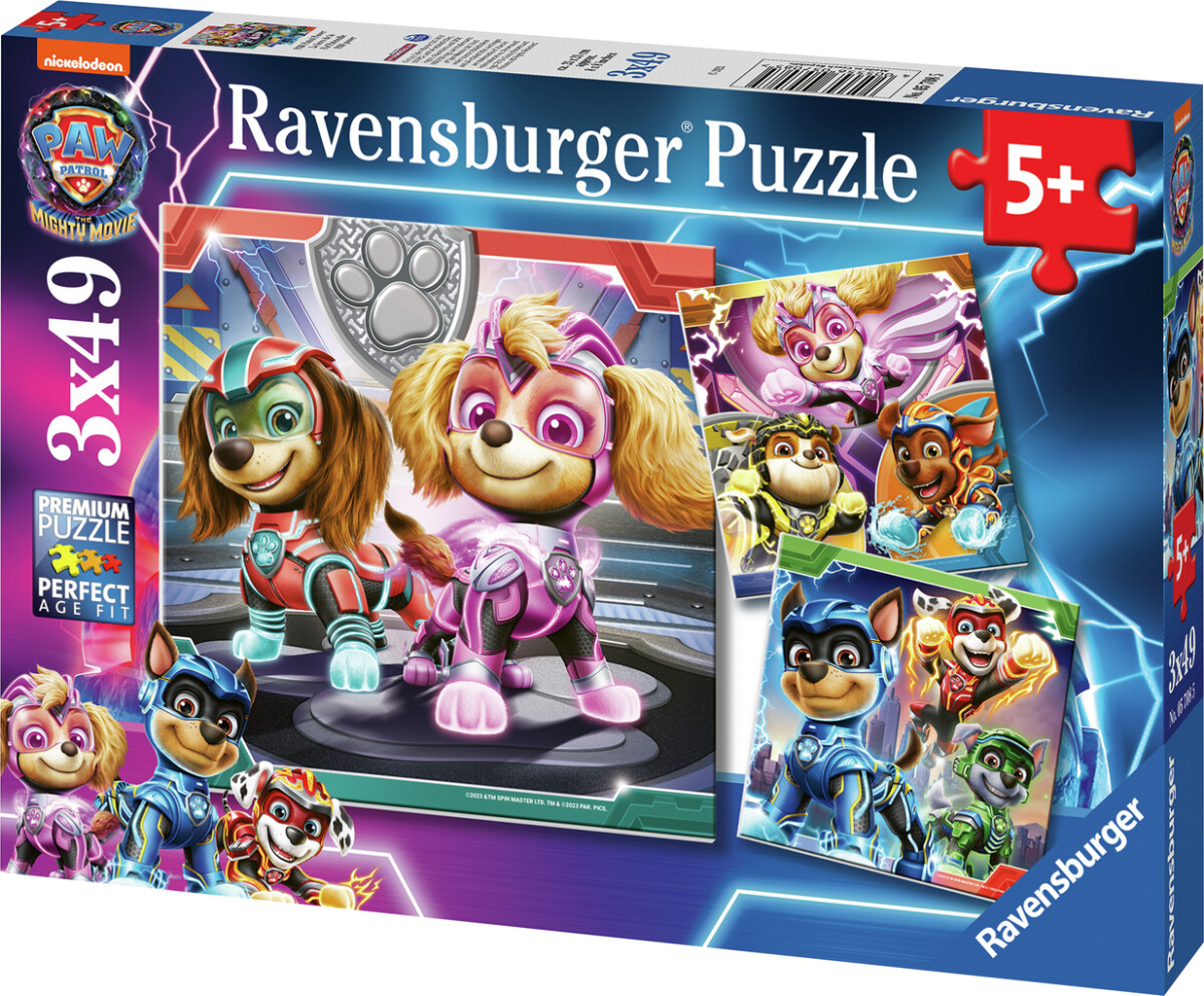 Paw Patrol Puslespil - Mighty Movie - 3X49 Brikker - Ravensburger