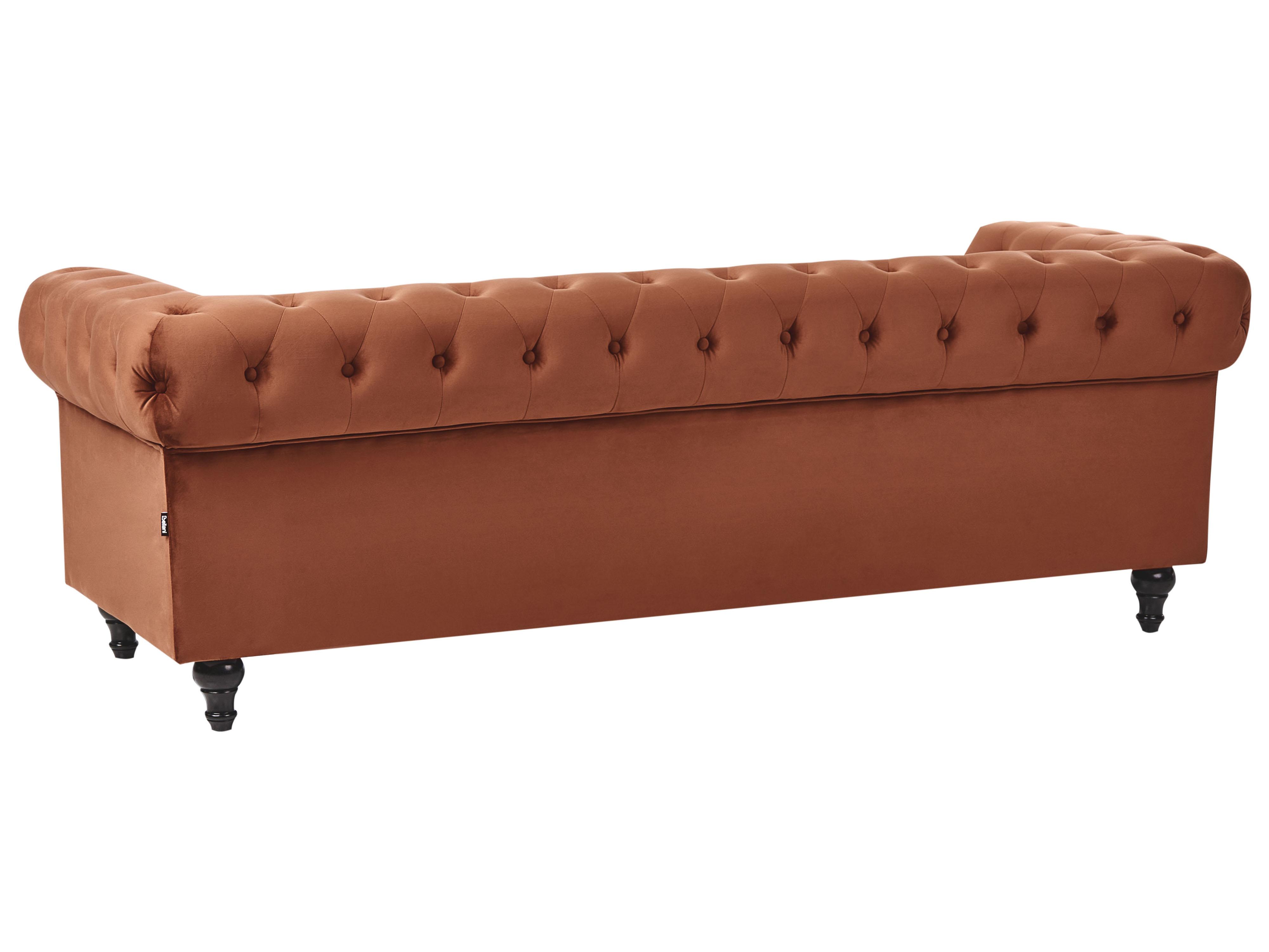 Bank 3-zits CHESTERFIELD Fluweel Goudbruin