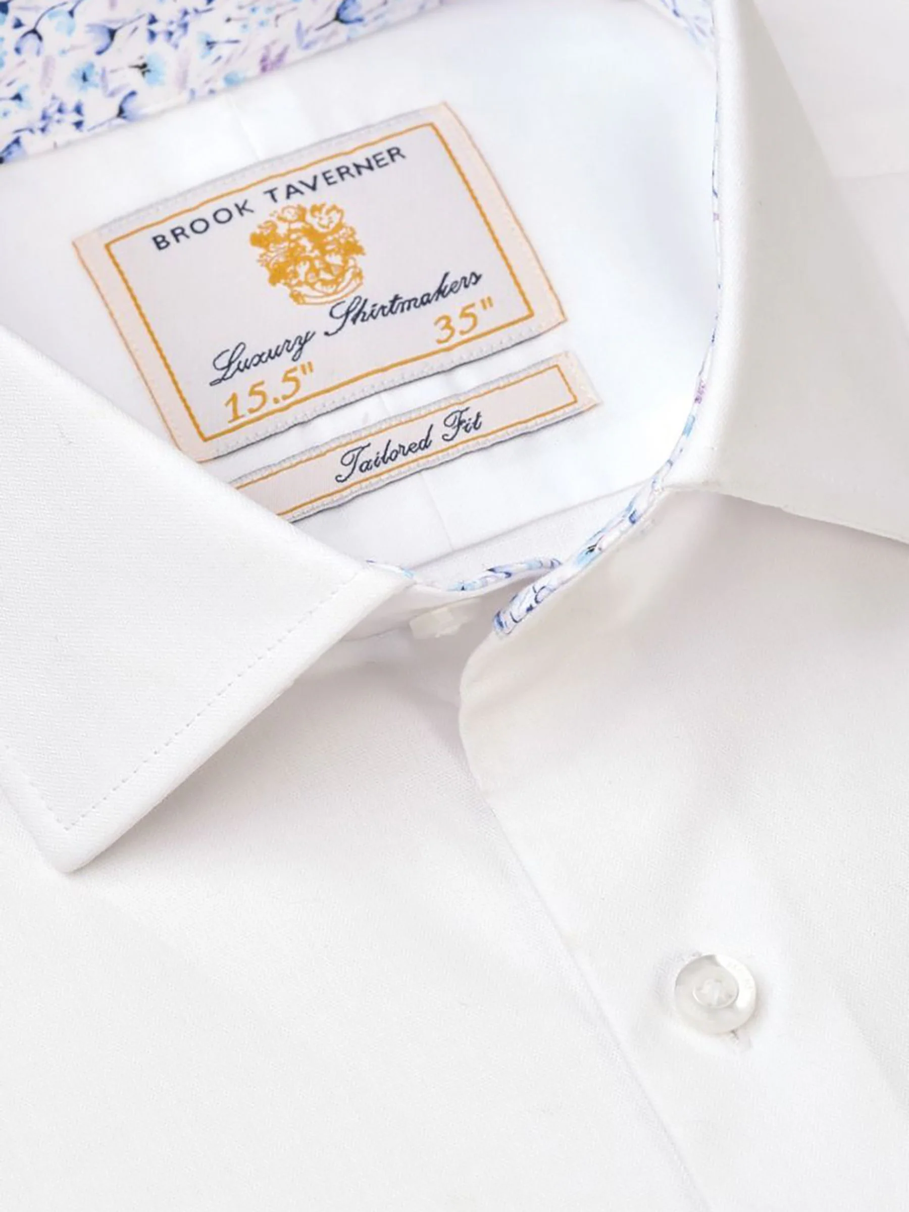 Wit - Tailored fit - Brook Taverner Herringbone Stretch Cotton Shirt