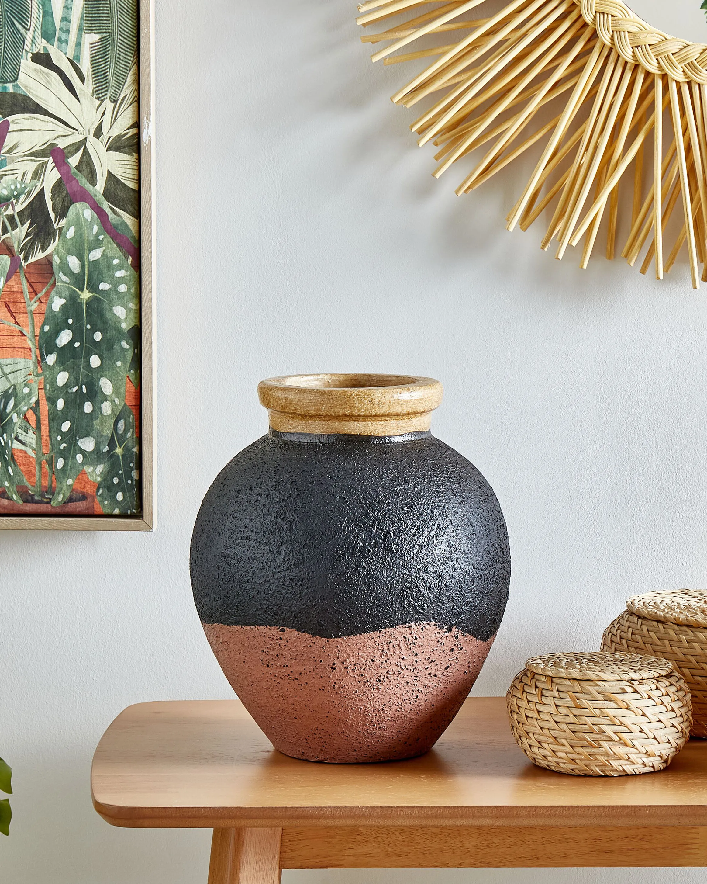Decoratieve vaas DAULIS Keramiek 31 cm Zwart