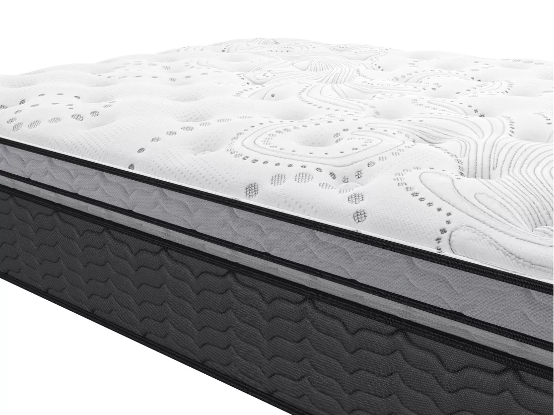 Ensemble 180 x 200 cm sommier coffre blanc + matelas hybride ressorts ensachés et surmatelas intégré ép.30cm - GAMIANI de YSMÉE