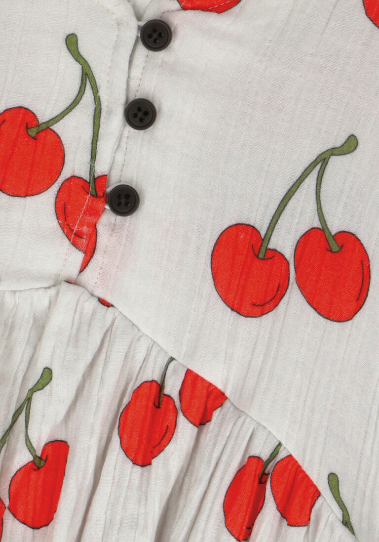 CARLIJNQ gebroken wit carlijnq mini jurk cherry - dress with 3 buttons