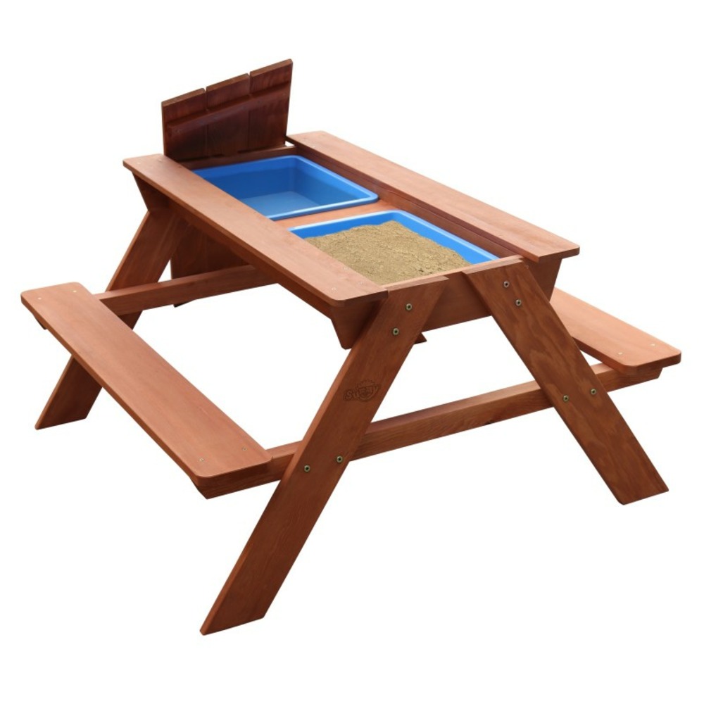 Table de pique-nique dave bac à sable et eau marron