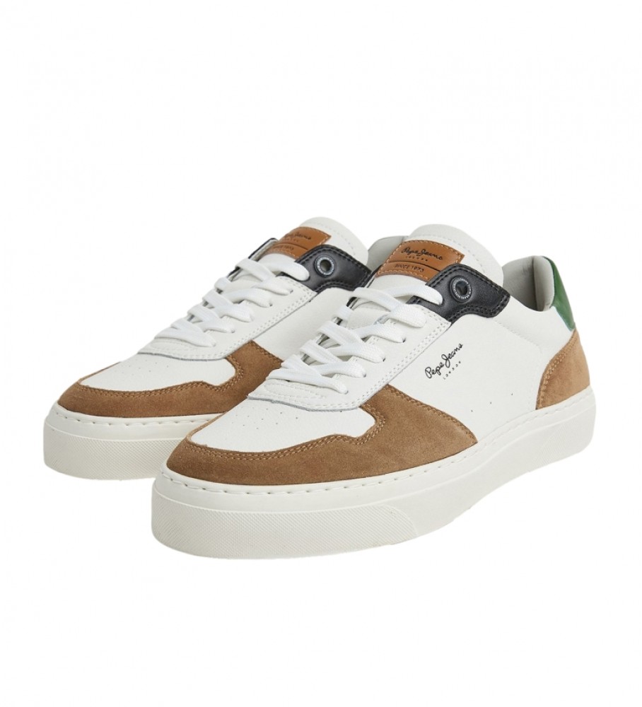 Tênis de couro Pepe Jeans Yogi Street M, branco, marrom