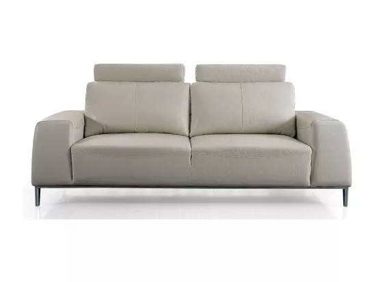 Canapé 3 places en cuir avec dossier avance-recul LOOLAK Beige
