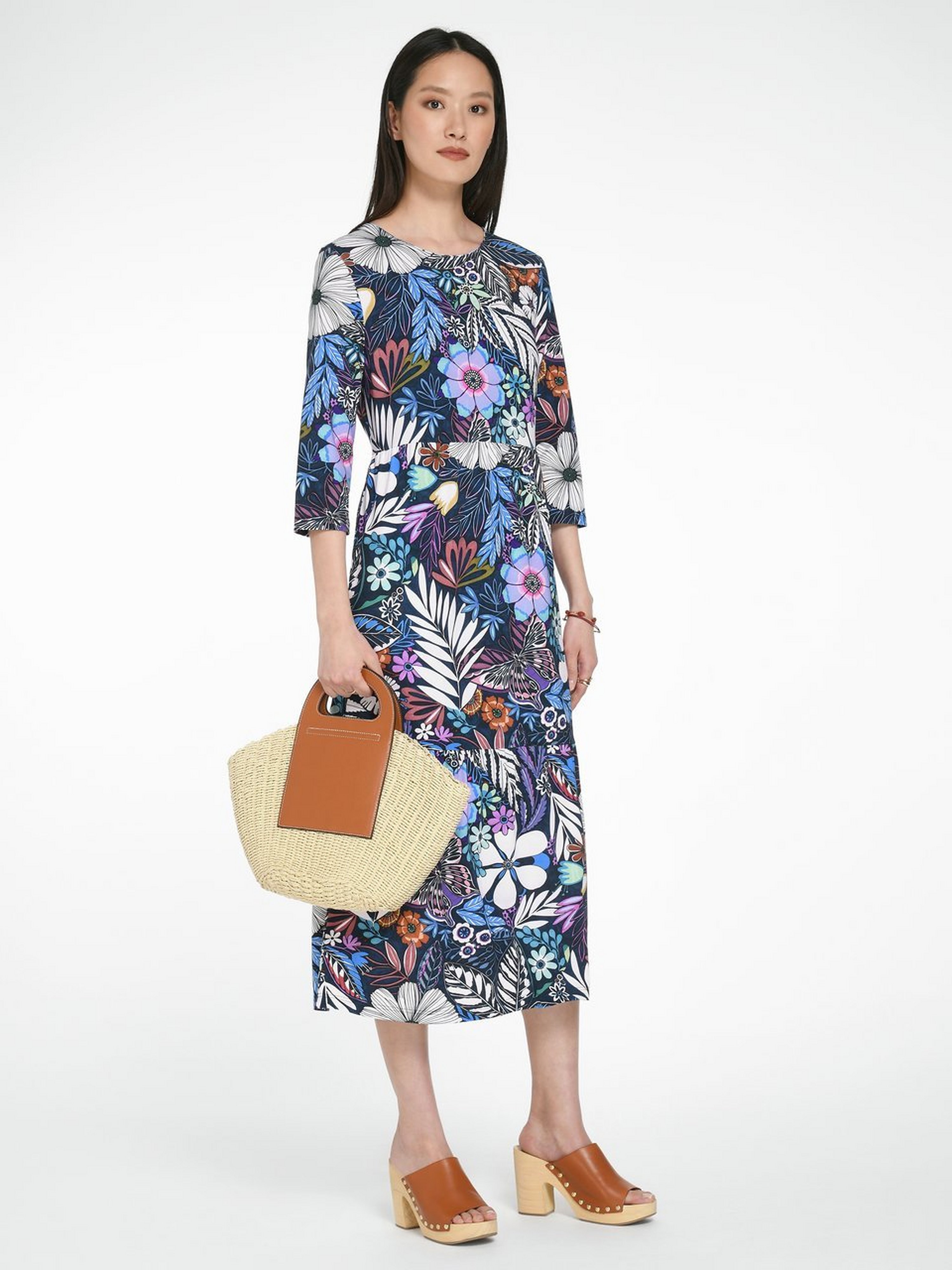 Jersey-Kleid mit 3/4-Arm