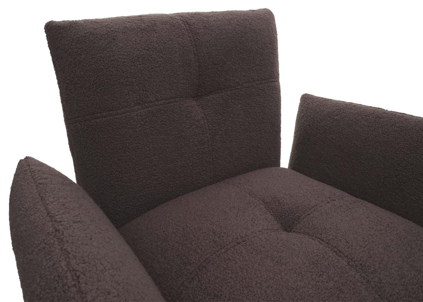 Lounge-Sessel MCW-K34, Cocktailsessel Sessel, Bouclé Stoff/Textil MVG-zertifiziert ~ braun