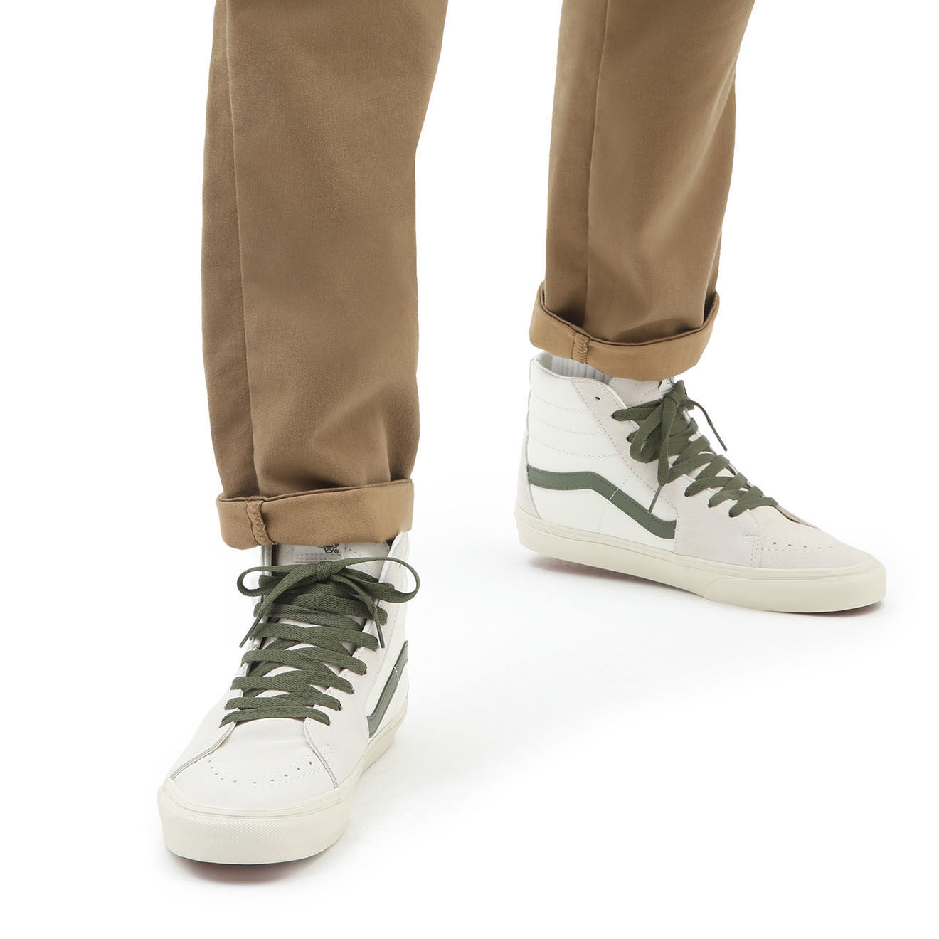 Vans Sneakers en Cuir & Textile SK8-Hi blanc/kaki