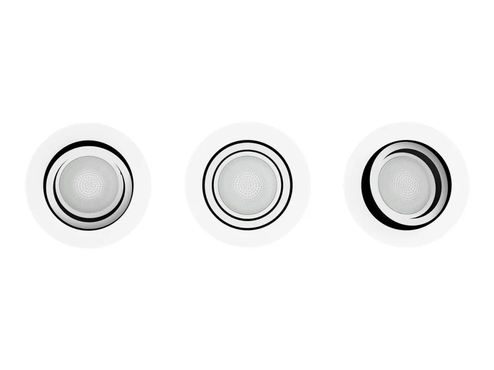 Philips Hue White and Color Ambiance Centura - Indlejret spotlys - LED-spot lyspære - GU10 - 5.7 W - 16 millioner farver/varmt hvidt til koldt hvidt lys - 2000-6500 K - sort (pakke med 3)