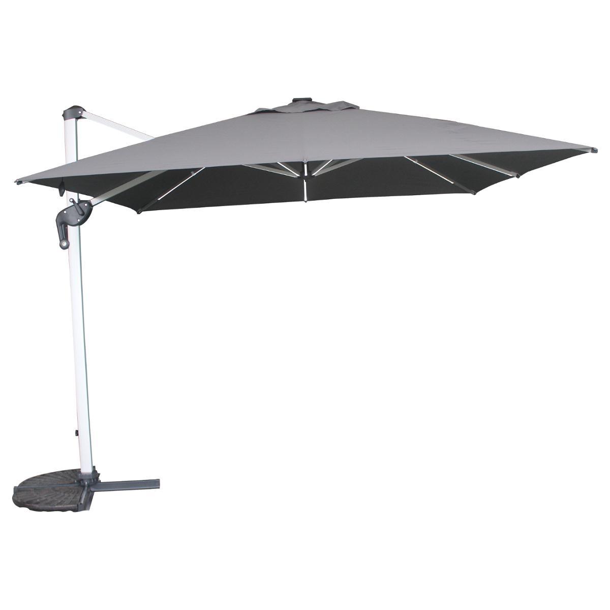 PARASOL DECENTRE EQUADOR 3X3M LED ARDOISE