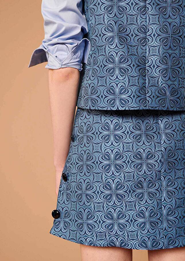 Jupe Juliyableue en jacquard