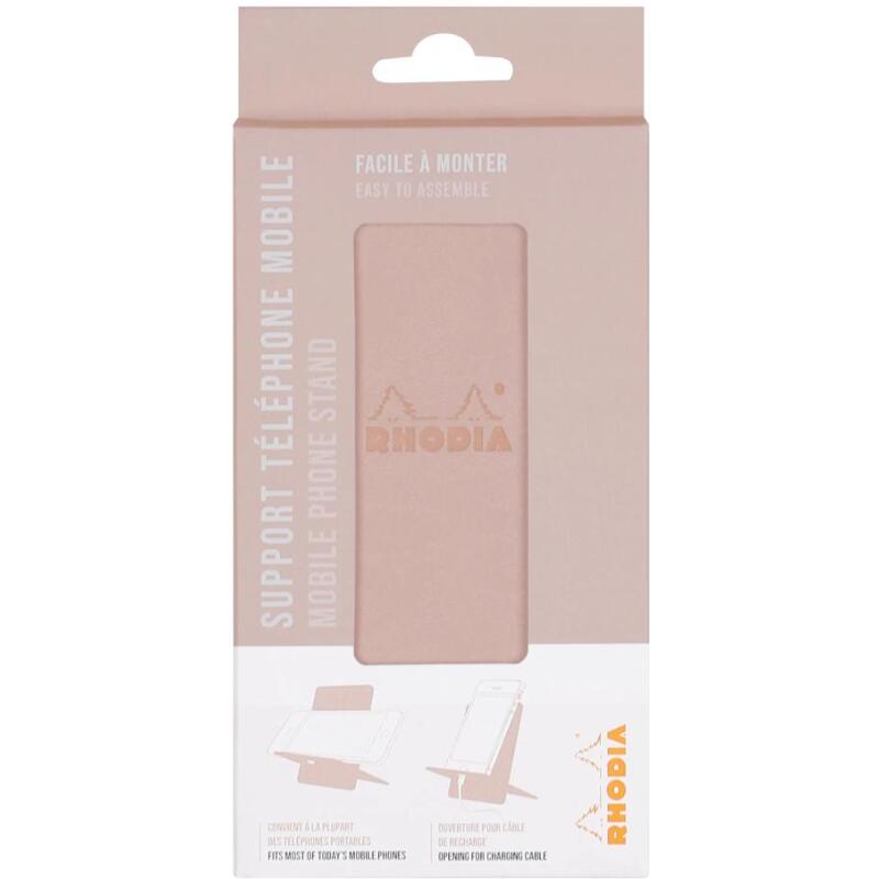 Rhodiarama support pour téléphone mobile simili cuir italien 13x8x8,5 cm - Touche de rose