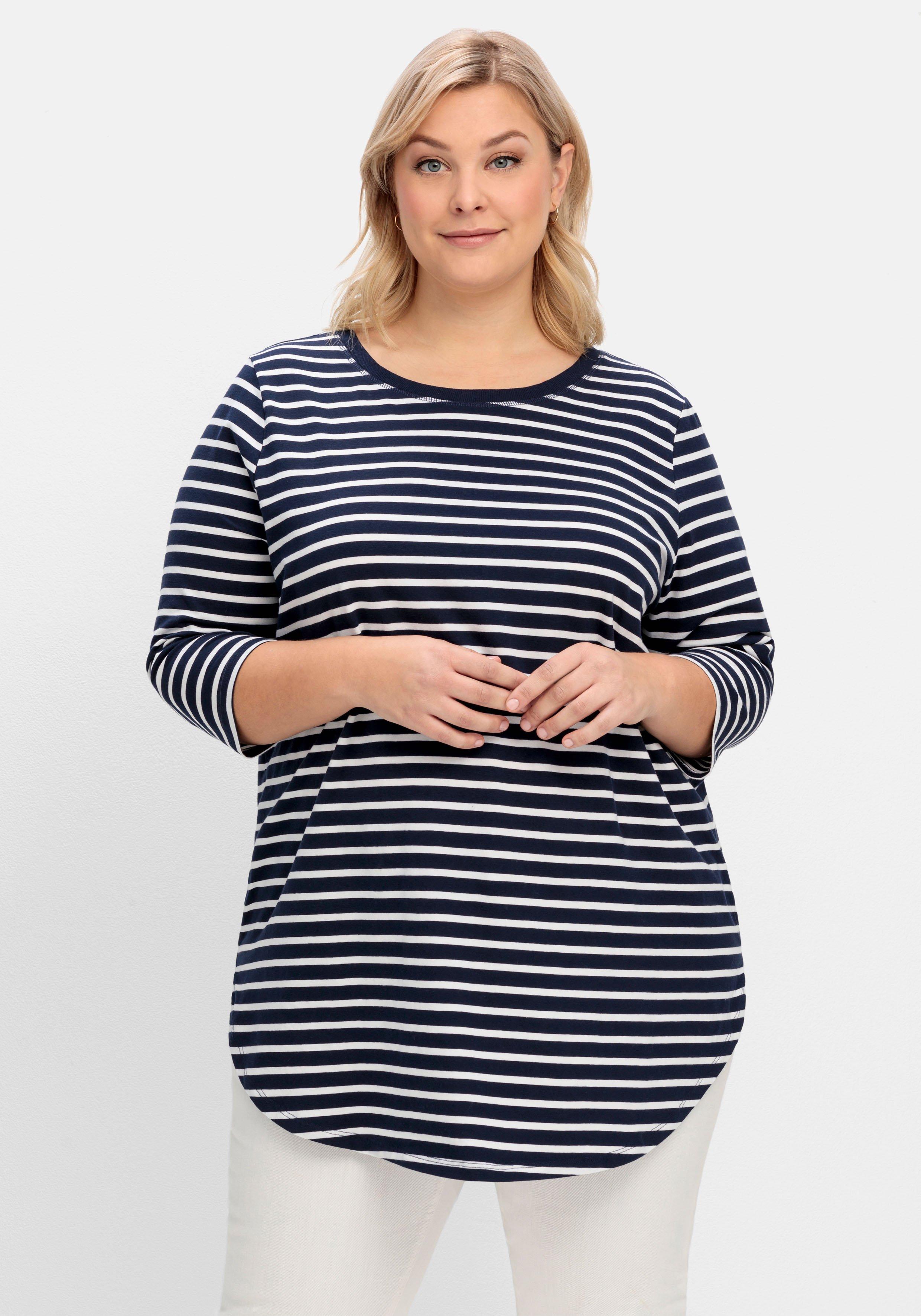 Longshirt in Oversized-Form mit Streifen
