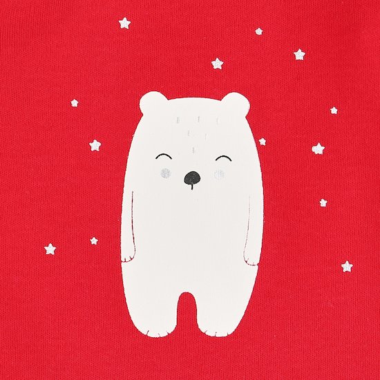 Noël Lot de 2 bodies manches longues   rouge et blanc        de               P'tit bisou