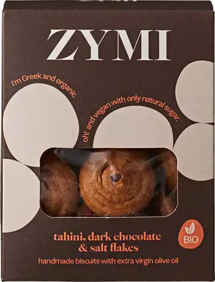 Biscuits tahini, pure chocolade & zoutvlokken