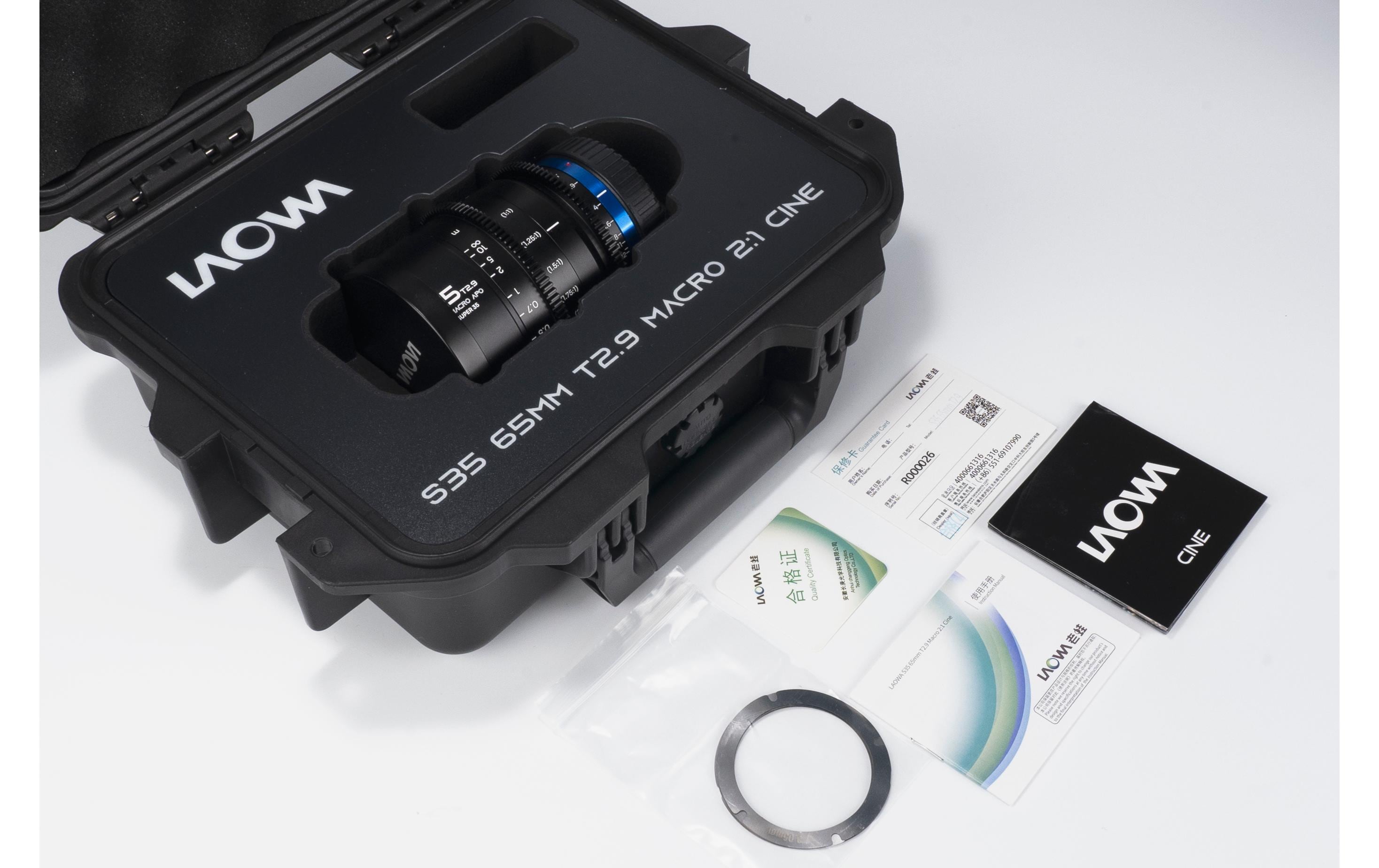 Festbrennweite 65 mm T2.9 2X Macro APO – Fuji X<br>Makro-Kinoobjektiv mit 2-facher Vergrösserung