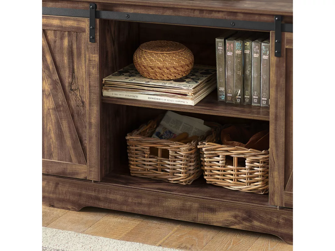 Meuble Bas Placard de Rangement Commode avec Porte de Grange Coulissante, FSB60-N