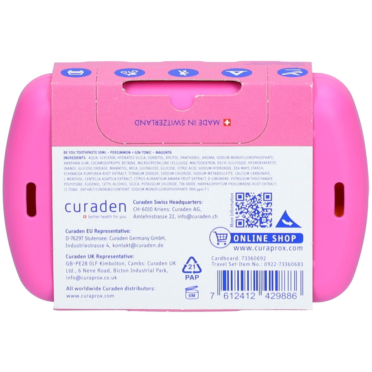 CURAPROX TRAVEL Set rosa