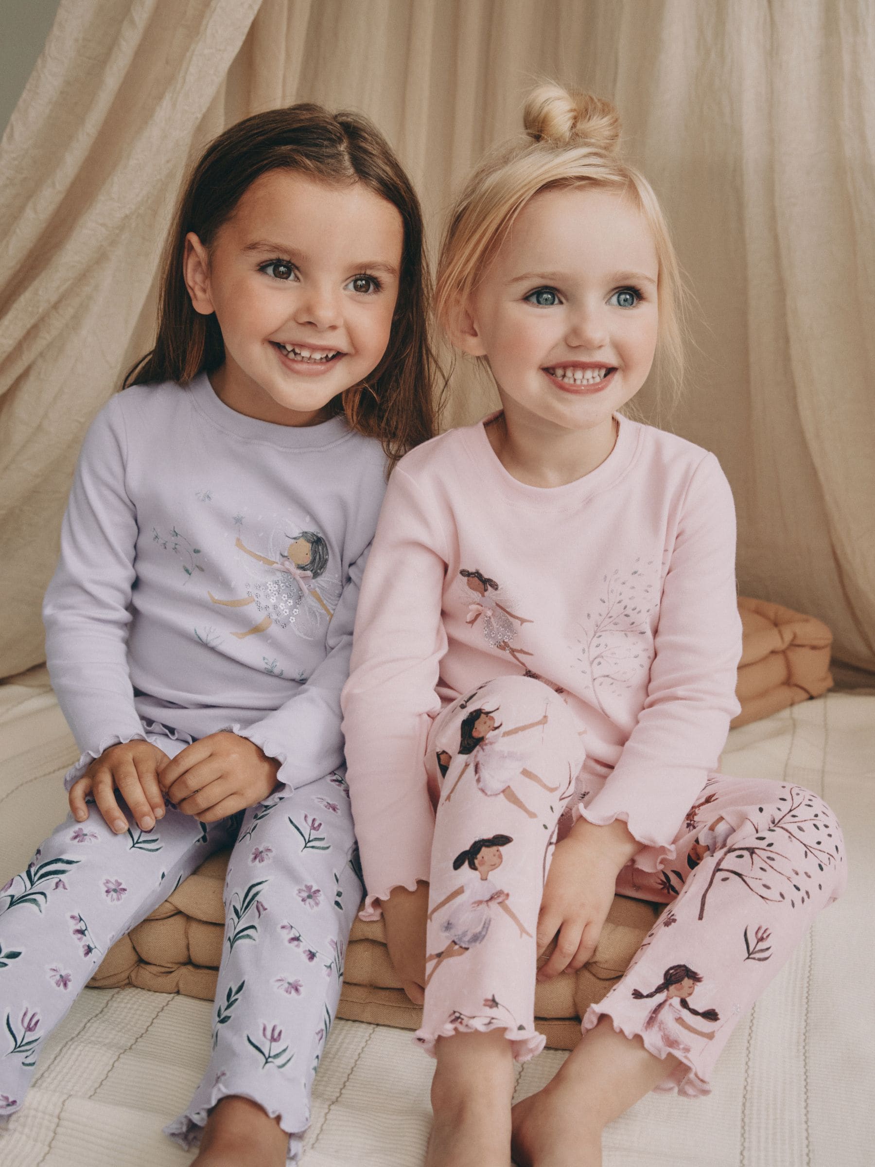 Roze / paarse fee - Verpakking van 2 knusse pyjama's (9 mnd-12 jr)