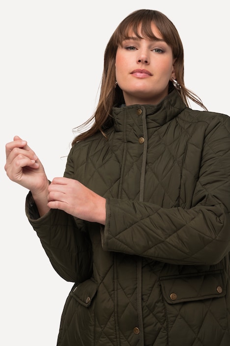 Steppjacke, wasserabweisend, Fasanen-Futter, Stehkragen