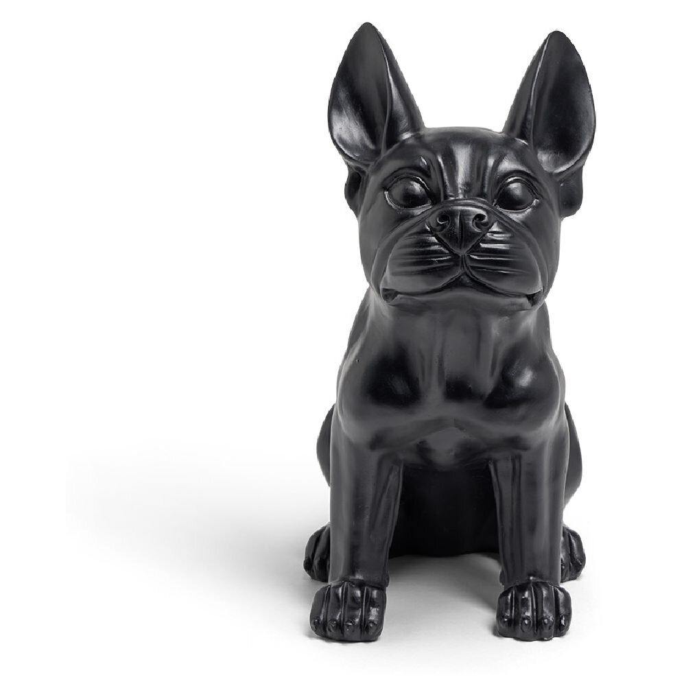 Bulldog décoratif grand modèle plastique noir