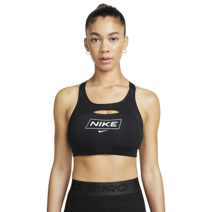 Nike Pro Dri-FIT Swoosh Medium-Support sports bh Sort