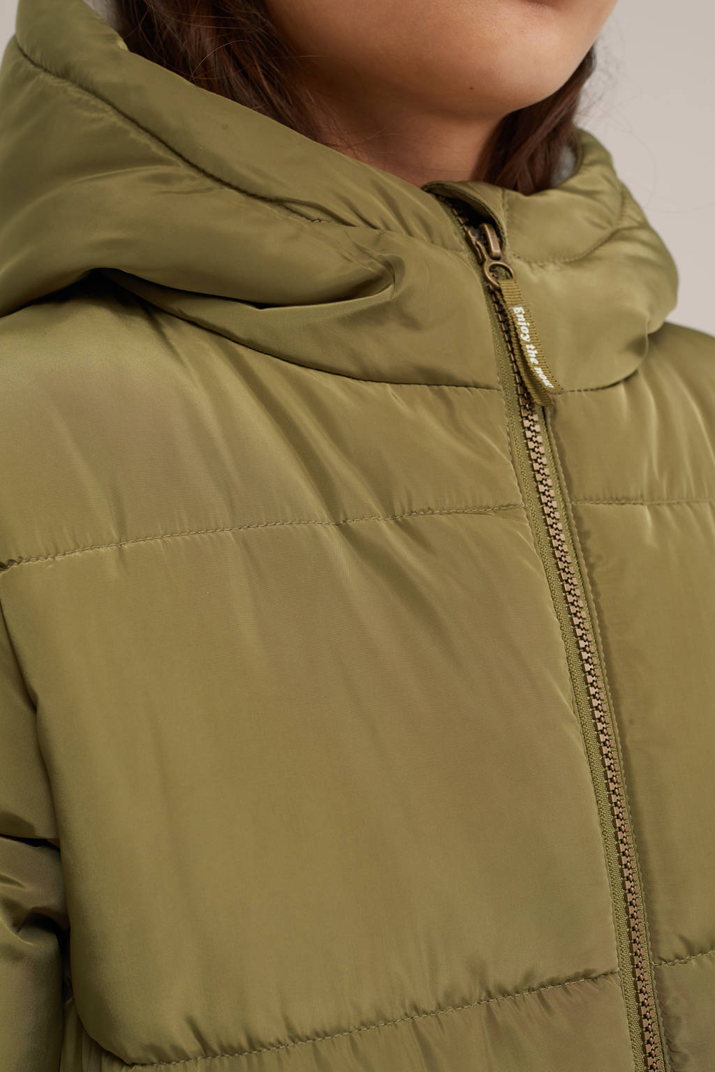 WE Fashion gewatteerde winterjas olijfgroen