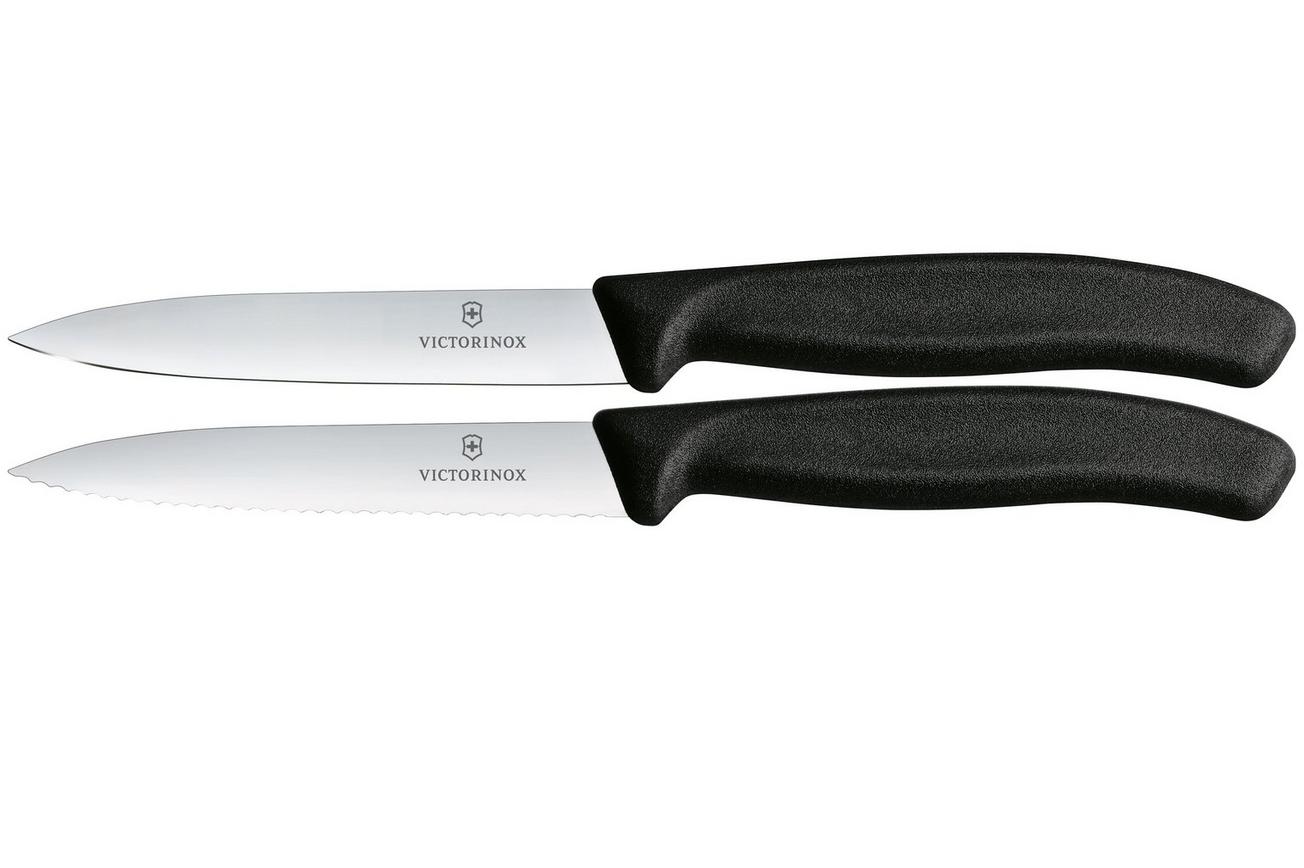 Victorinox Swiss Classic 6.7793.2 Straight/Wavy, Black, set van 2 groentemesjes, 10 cm